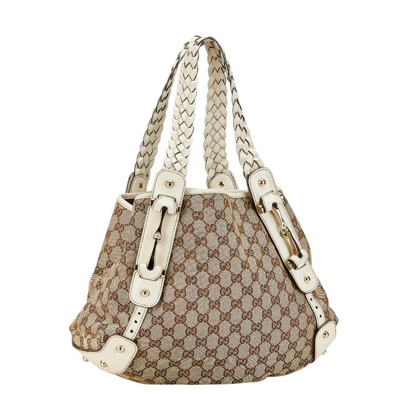 Gucci Canvas Leather Horsebit Tote Bag