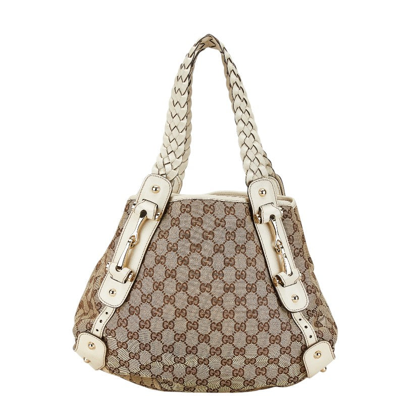 Gucci Canvas Leather Horsebit Tote Bag