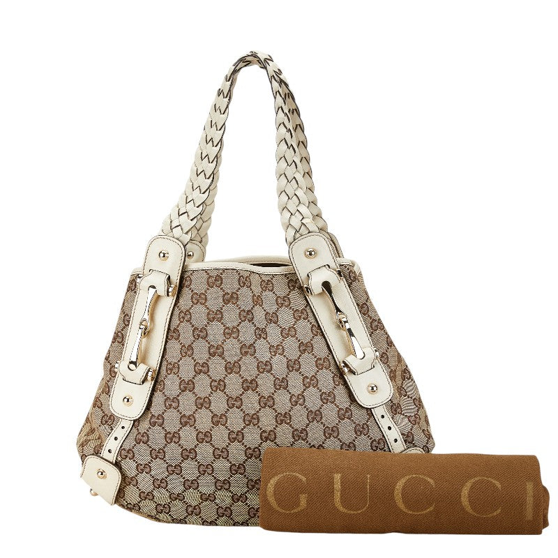 Gucci Canvas Leather Horsebit Tote Bag