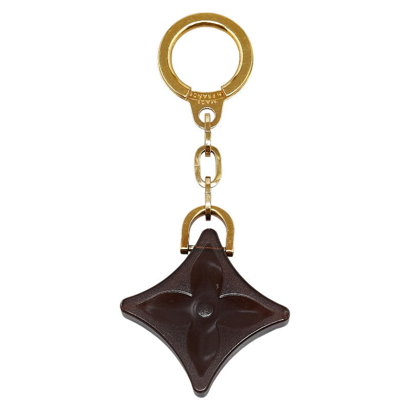 Louis Vuitton Monogram Flower Keychain Keyring Brown Gold