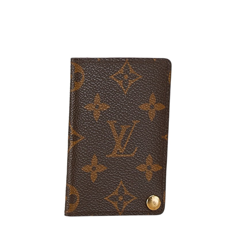 Louis Vuitton Monogram Card Case M60937 Brown PVC Leather in Very Good Condition