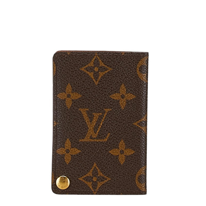 Louis Vuitton Monogram Card Case M60937 Brown PVC Leather in Very Good Condition