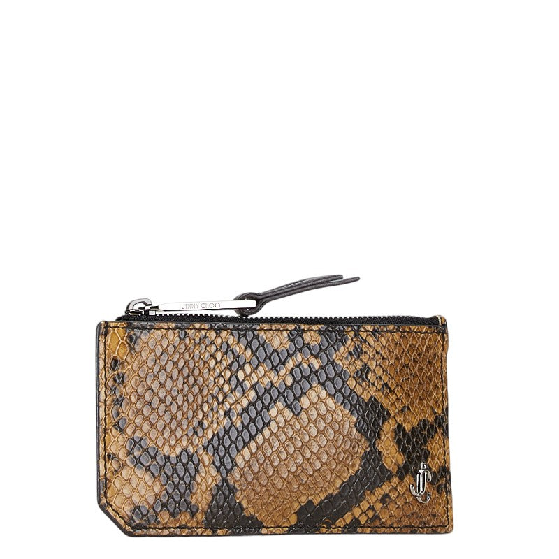 Jimmy Choo Python Embossed Leather Coin Case in Very Good Condition