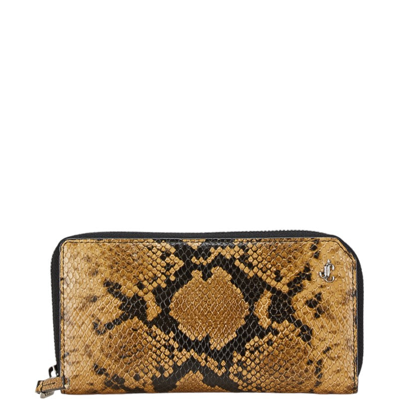 Jimmy Choo Python Embossed Leather Long Wallet in Very Good Condition