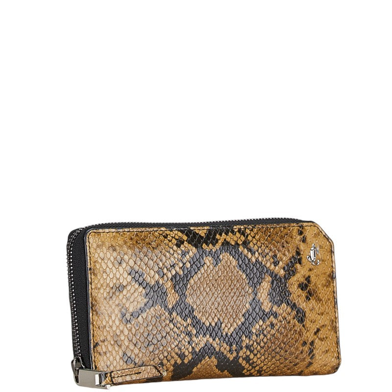 Jimmy Choo Python Embossed Leather Long Wallet in Very Good Condition