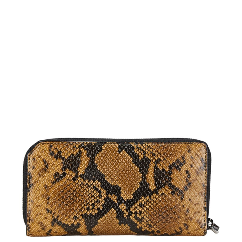 Jimmy Choo Python Embossed Leather Long Wallet in Very Good Condition