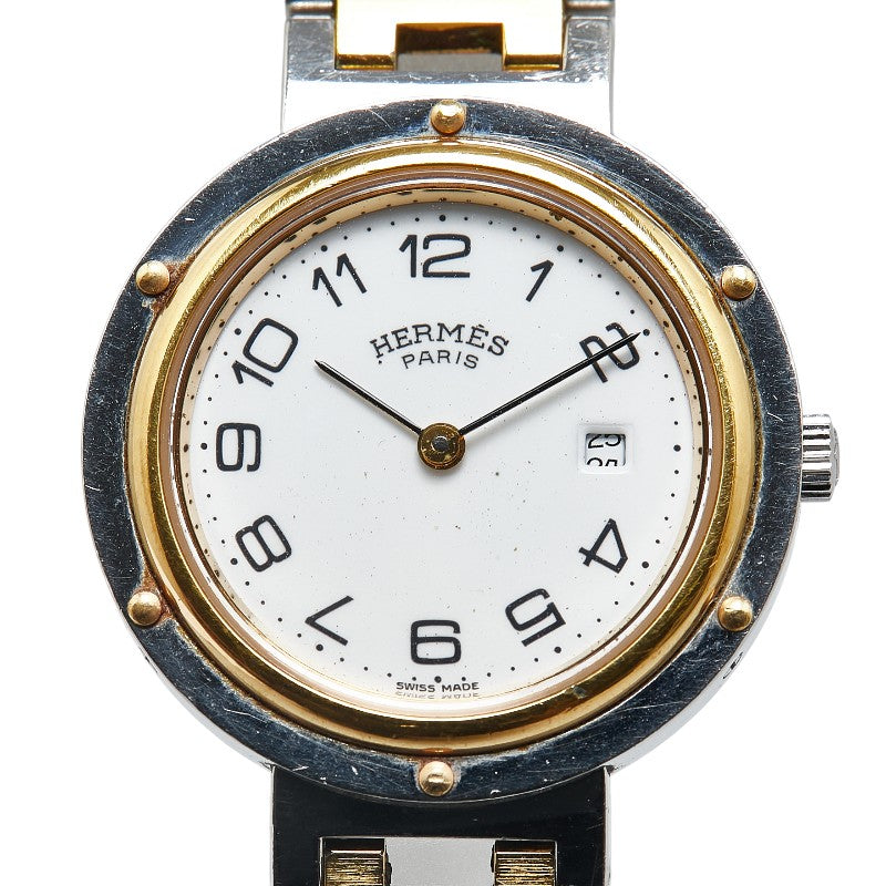 Hermes Clipper Quartz Watch CL4.220 Stainless Steel