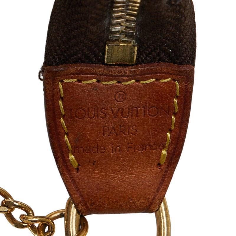 Louis Vuitton Monogram Chain Pouch M58009 Brown PVC Leather in Very Good Condition