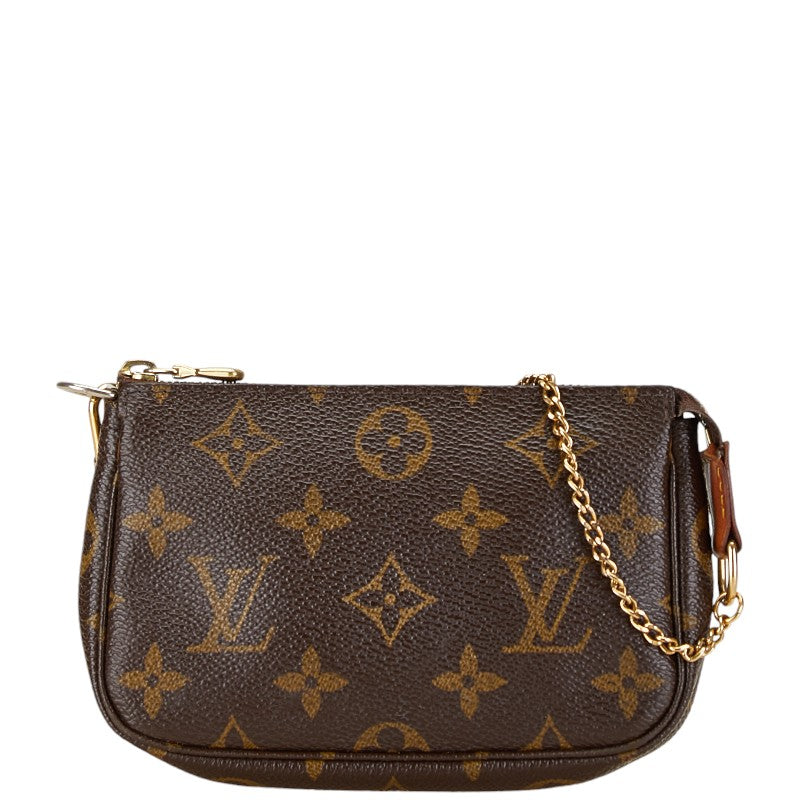 Louis Vuitton Monogram Chain Pouch M58009 Brown PVC Leather in Very Good Condition