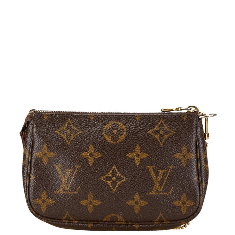 Louis Vuitton Monogram Chain Pouch M58009 Brown PVC Leather in Very Good Condition