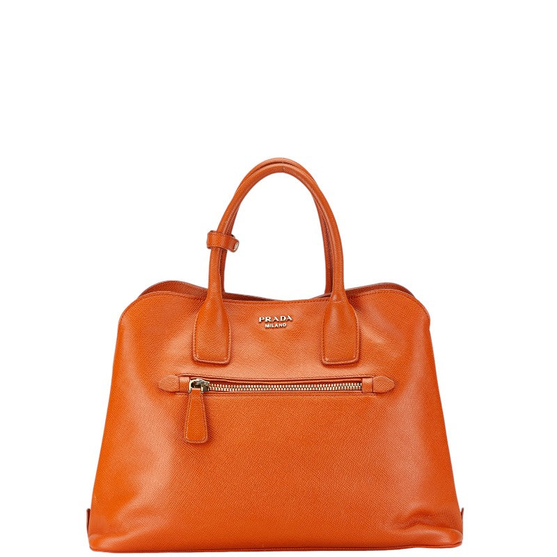 Prada Saffiano Leather 2WAY Handbag Orange in Very Good Condition