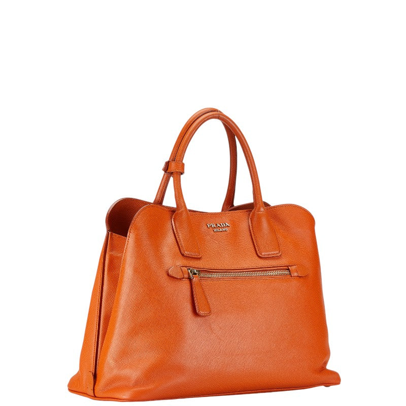 Prada Saffiano Leather 2WAY Handbag Orange in Very Good Condition