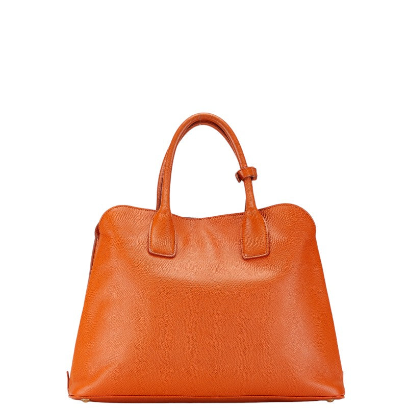 Prada Saffiano Leather 2WAY Handbag Orange in Very Good Condition