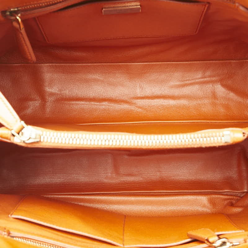 Prada Saffiano Leather 2WAY Handbag Orange in Very Good Condition