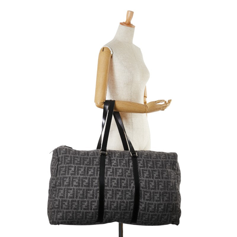 Fendi Zucca Wool Leather Boston Bag 15611