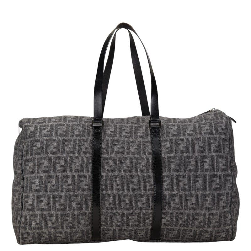 Fendi Zucca Boston Bag Wool Leather 15611