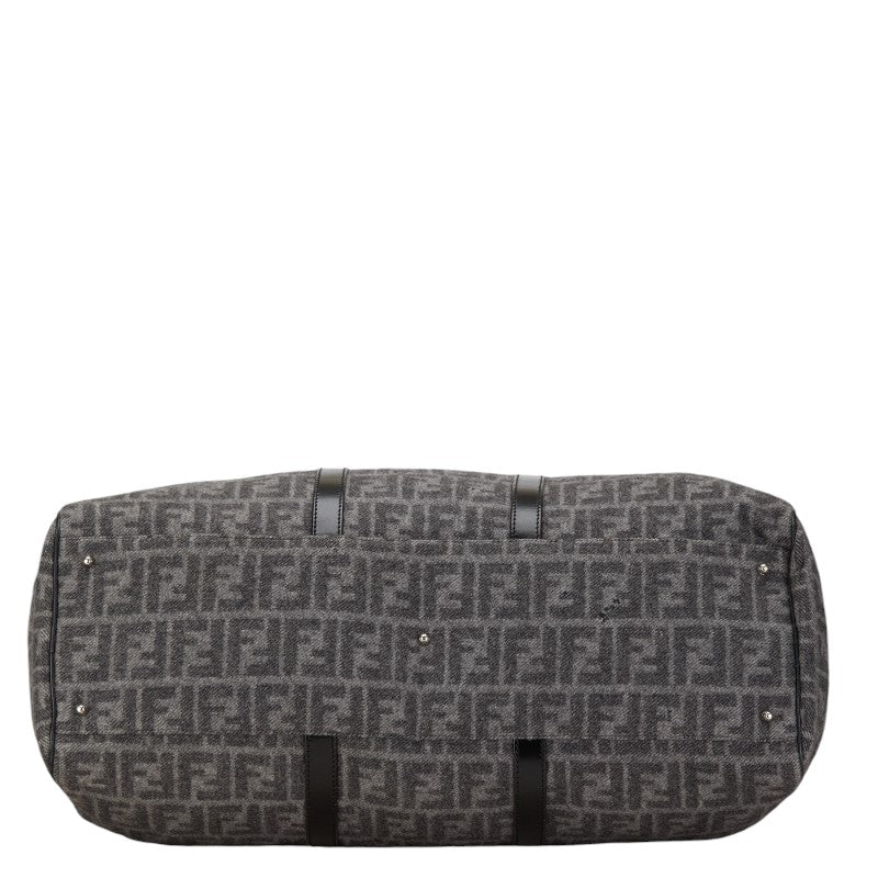 Fendi Zucca Boston Bag Wool Leather 15611