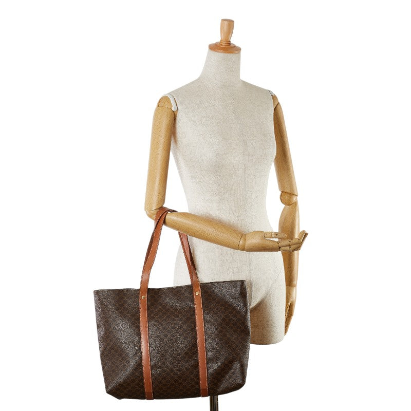 Celine Macadam Brown PVC Leather Tote Bag