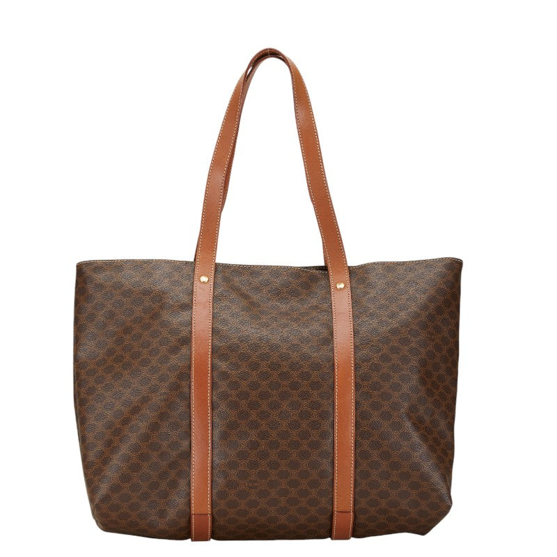 Celine Macadam Brown PVC Leather Tote Bag