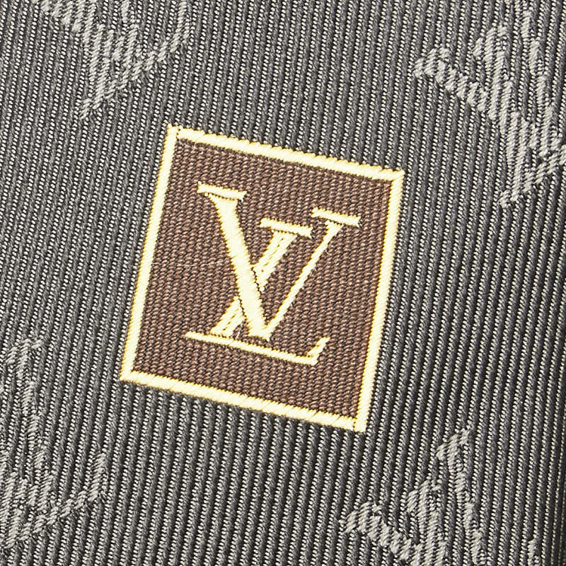 Louis Vuitton Silk Logo Tie Black Gray in Very Good Condition