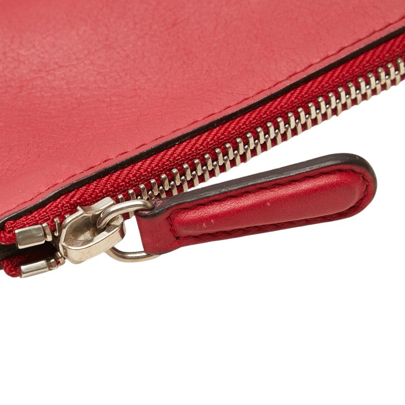 Dior Lady Dior Leather Shoulder Bag Red