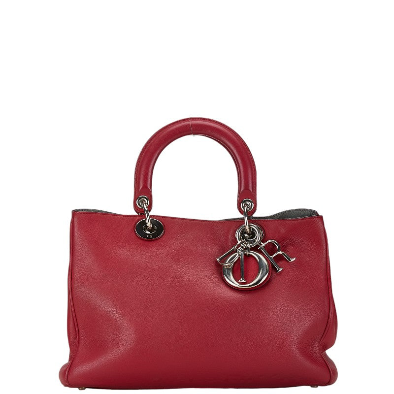 Dior Lady Dior Leather Shoulder Bag Red