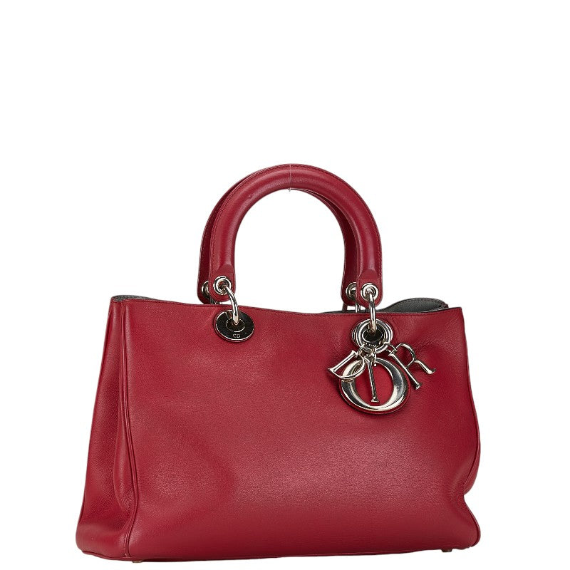 Dior Lady Dior Leather Shoulder Bag Red