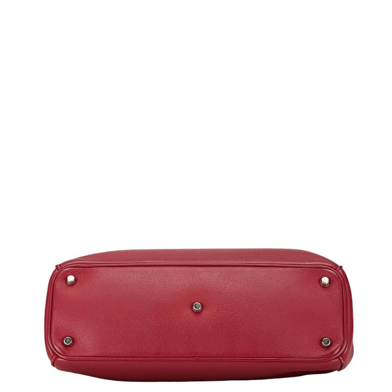 Dior Lady Dior Leather Shoulder Bag Red