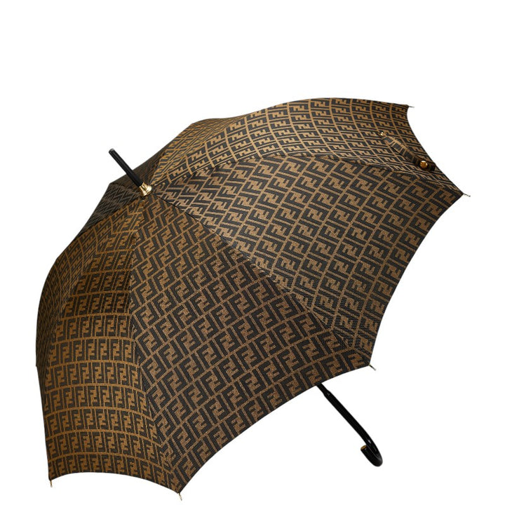 Fendi Nylon Zucca Umbrella Brown Black in Very Good Condition