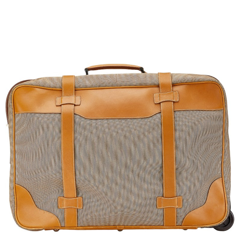 Prada Logo Jacquard Boston Travel Bag Beige