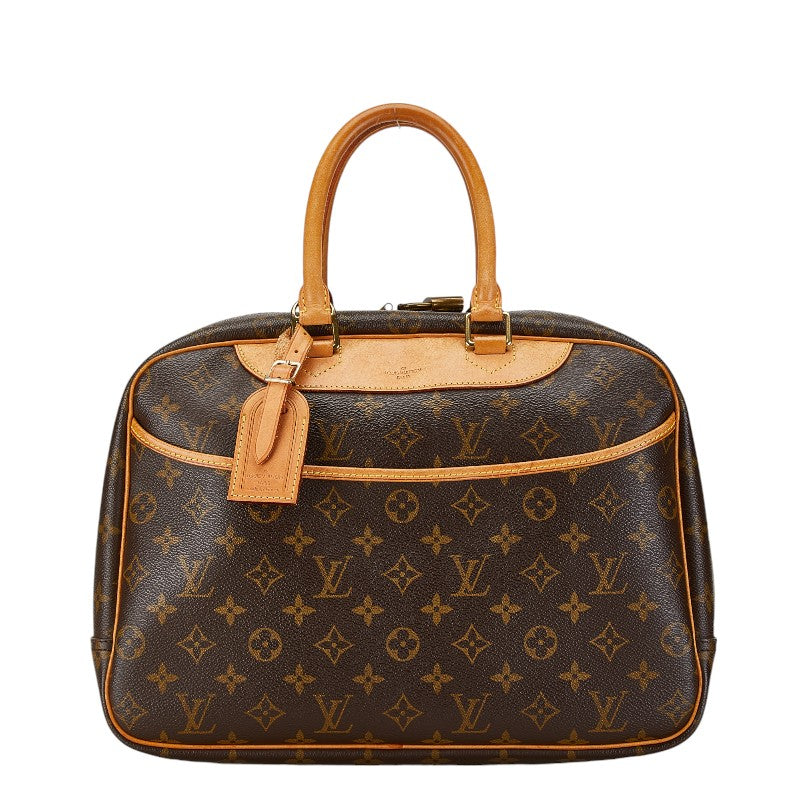 Louis Vuitton Monogram Deauville Handbag M47270 Brown PVC Leather in Very Good Condition