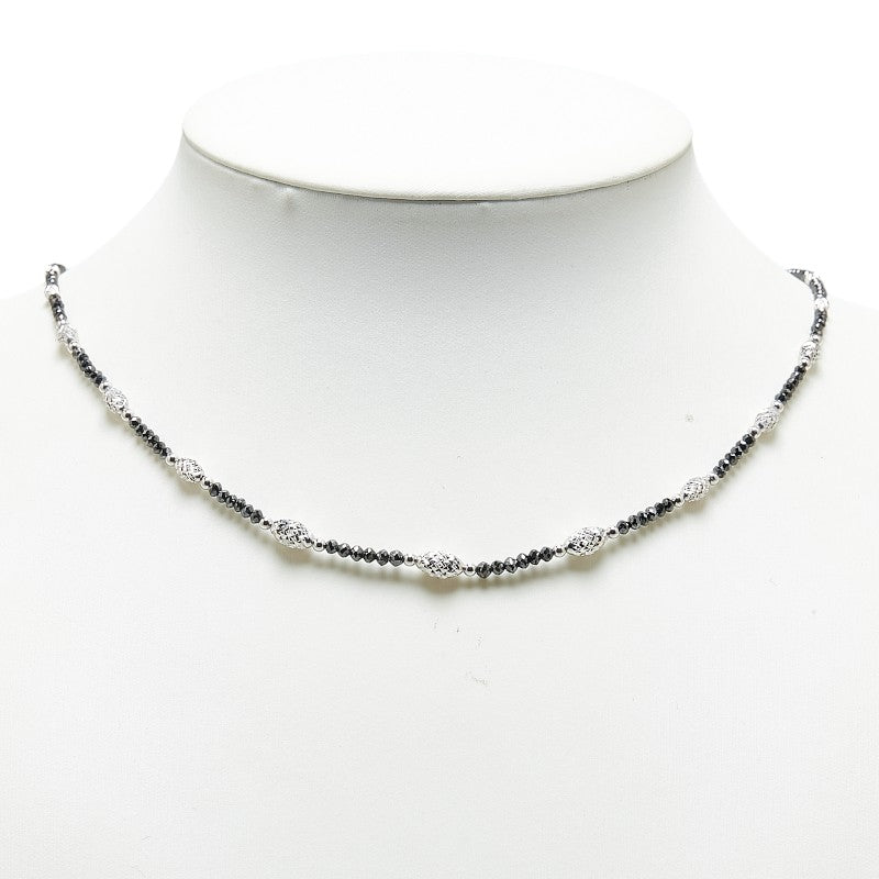 K18WG White Gold Black Diamond 12.08ct Necklace in Great Condition