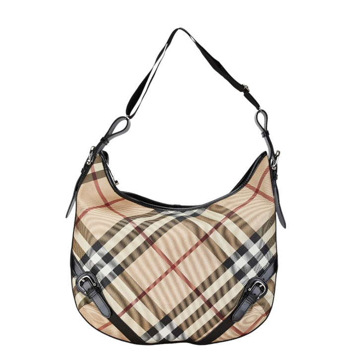 Burberry Check Shadow Horse PVC Leather One Shoulder Bag in Very Good Condition