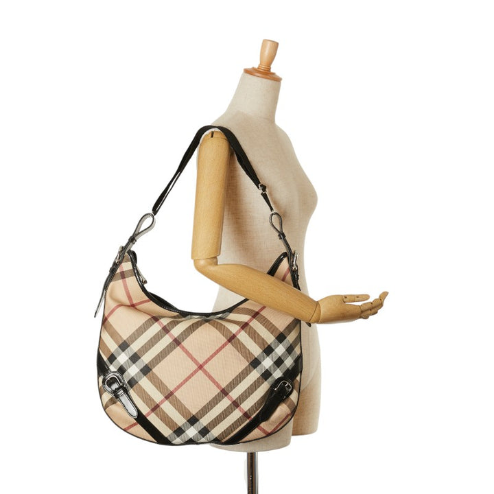 Burberry Check Shadow Horse PVC Leather One Shoulder Bag in Very Good Condition