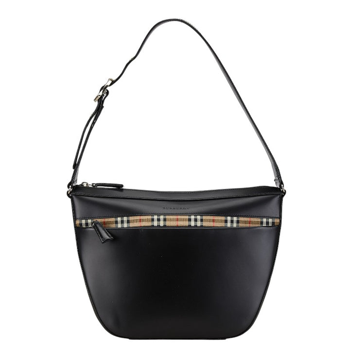 Burberry Leather Nova Check Shadow Horse Shoulder Bag in Very Good Condition