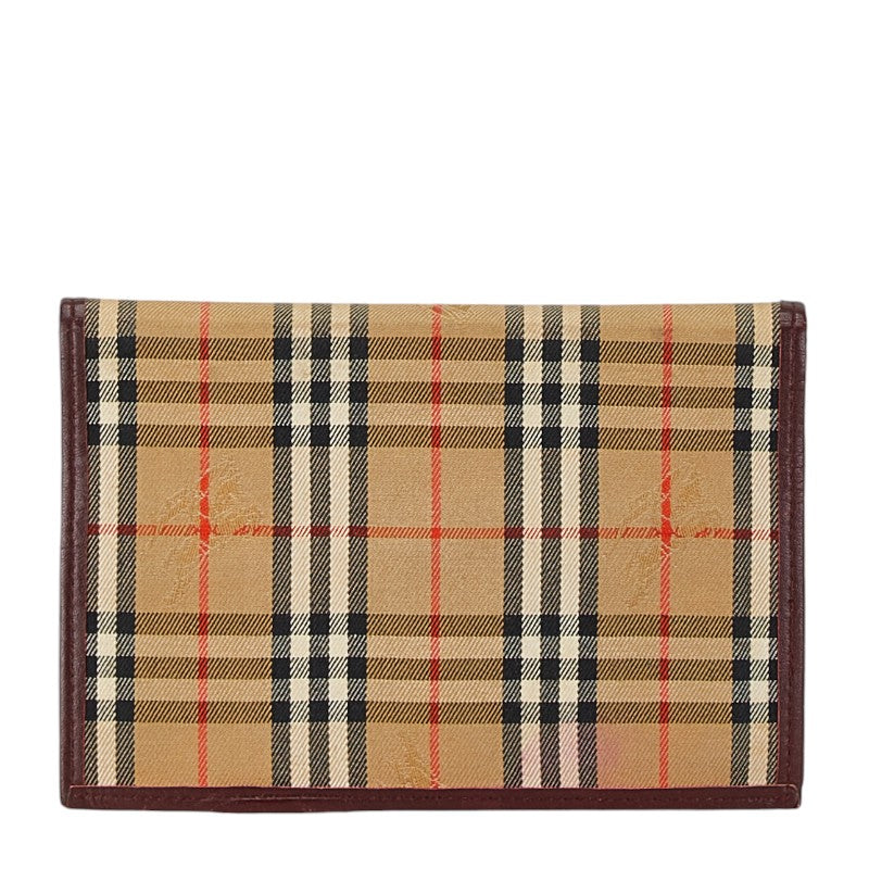 Burberry Nova Check Shadow Horse Canvas Leather Notebook Cover in Very Good Condition