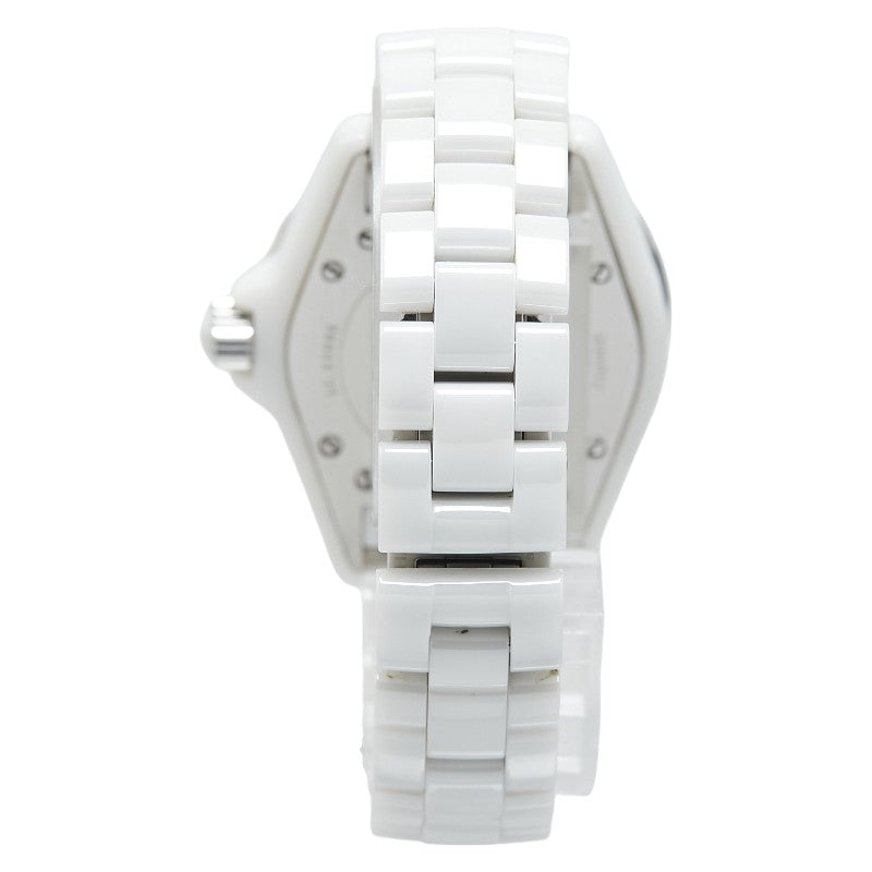 Chanel J12 33mm White Ceramic Diamond Quartz Watch H1628 in Very Good Condition