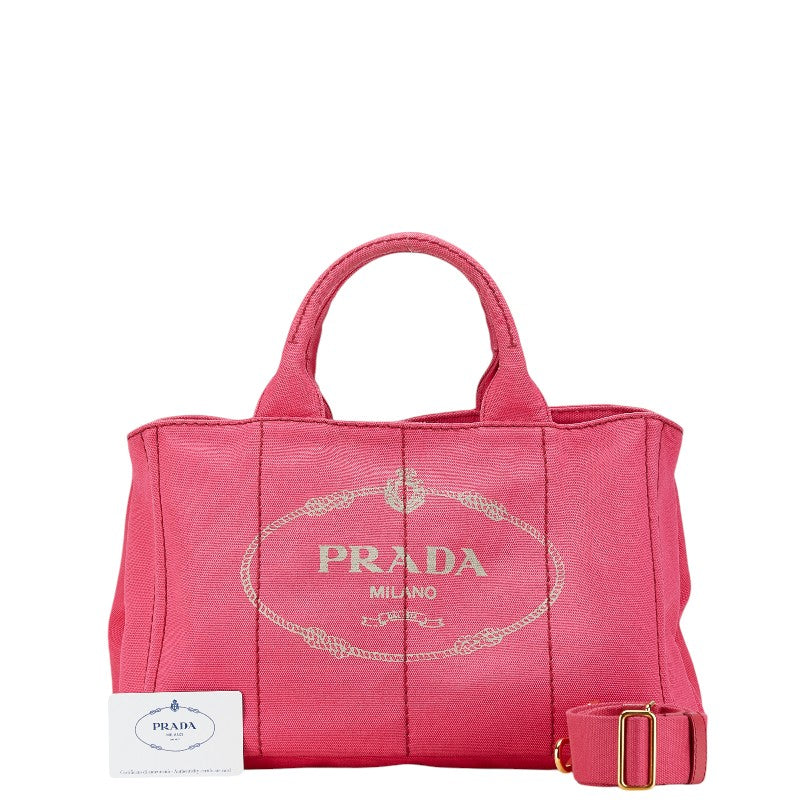 Prada Canapa M Canvas Handbag 1BG642 in Very Good Condition