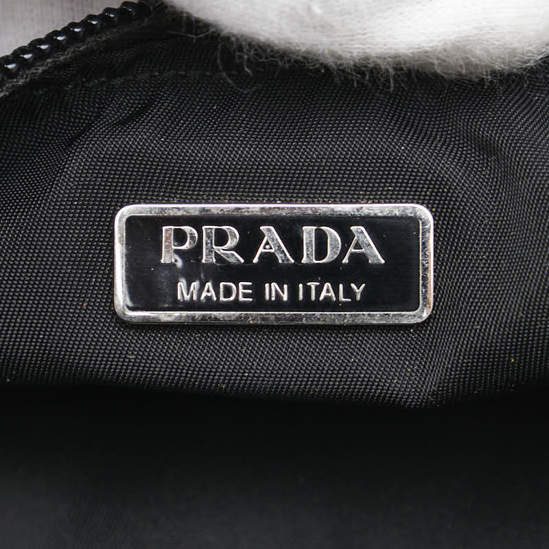 Prada Nylon Triangle Logo Plate Handbag Black in Great Condition