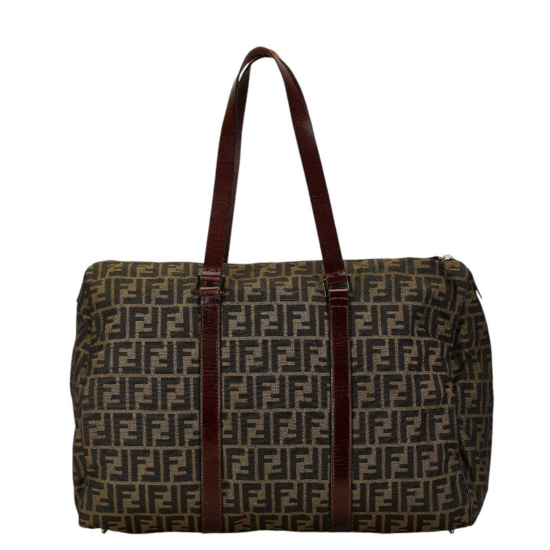 Fendi Zucca Canvas Leather Tote Bag