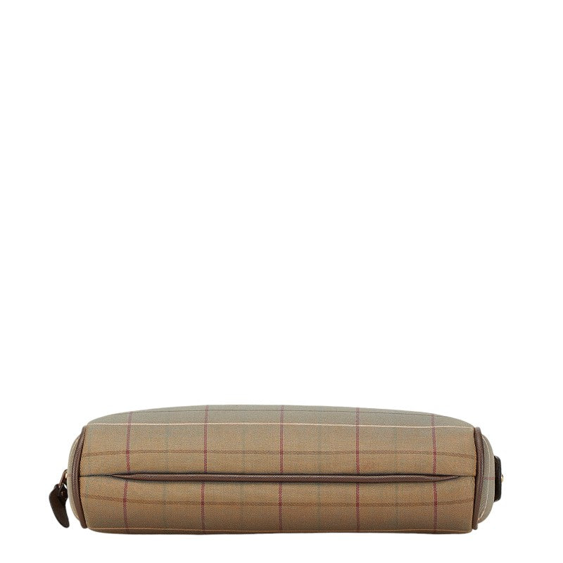 Burberry Canvas Leather Check Shadow Horse Pouch