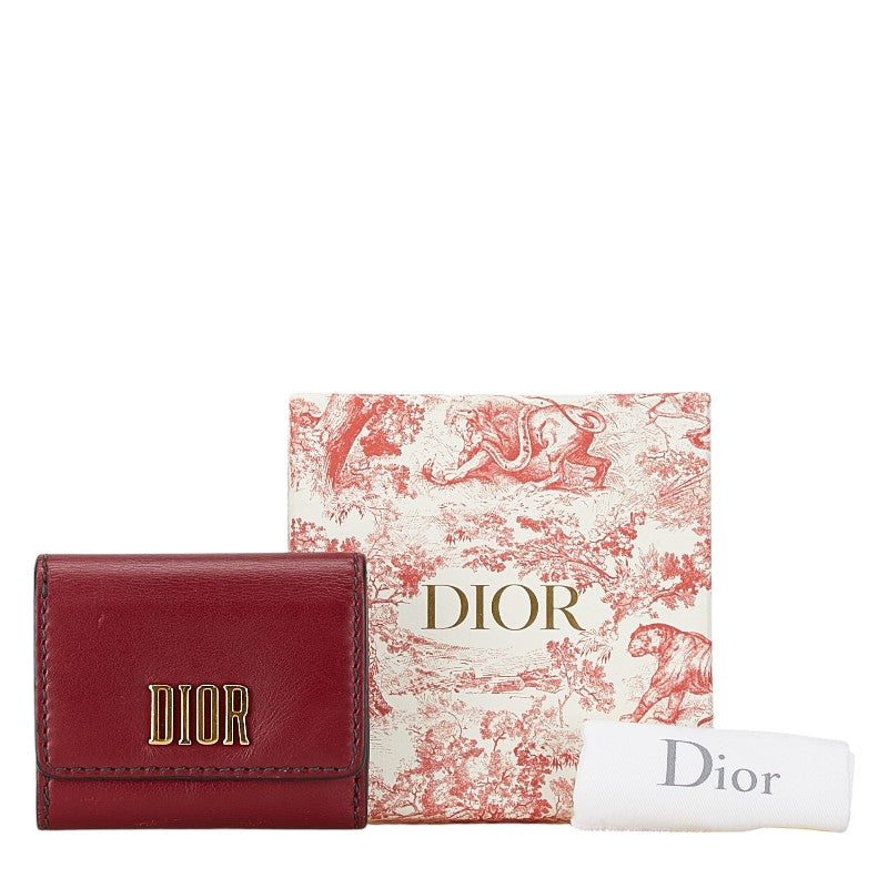 Dior D-FENCE LOTUS Tri-Fold Leather Wallet in Very Good Condition