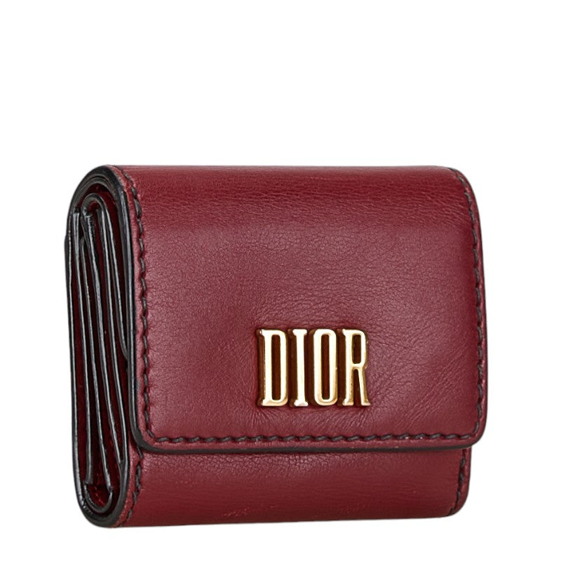 Dior D-FENCE LOTUS Tri-Fold Leather Wallet in Very Good Condition