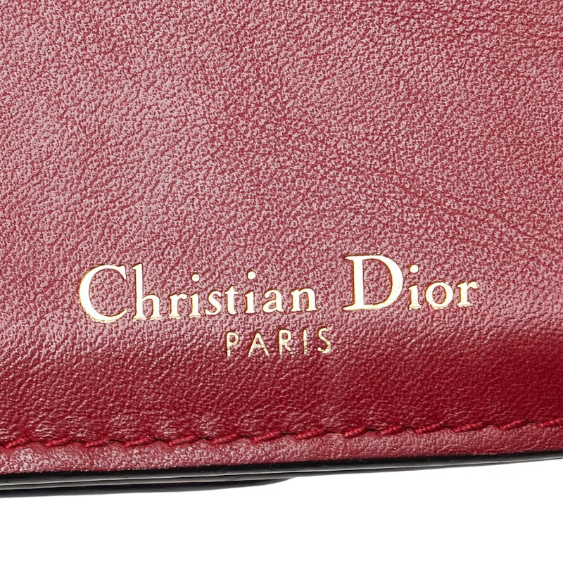 Dior D-FENCE LOTUS Tri-Fold Leather Wallet in Very Good Condition