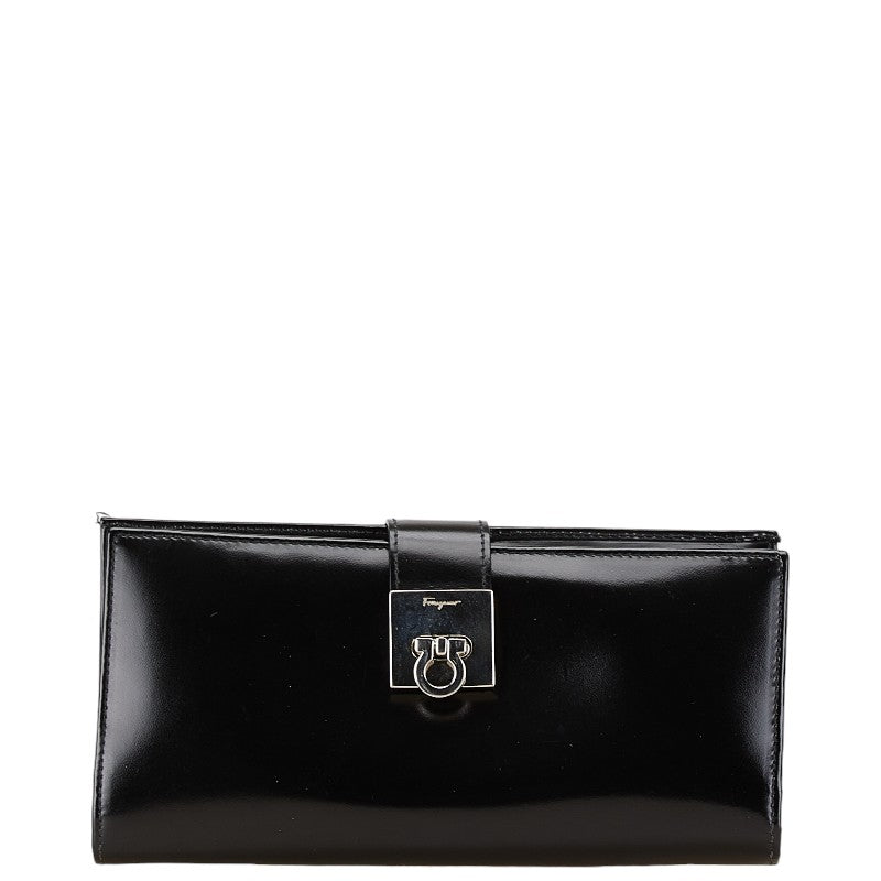 Salvatore Ferragamo Gancini Leather Wallet Black