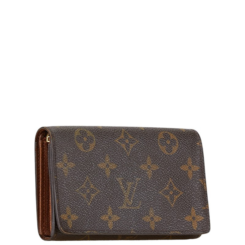 Louis Vuitton Monogram Bifold Wallet M61730 Brown PVC Leather in Very Good Condition