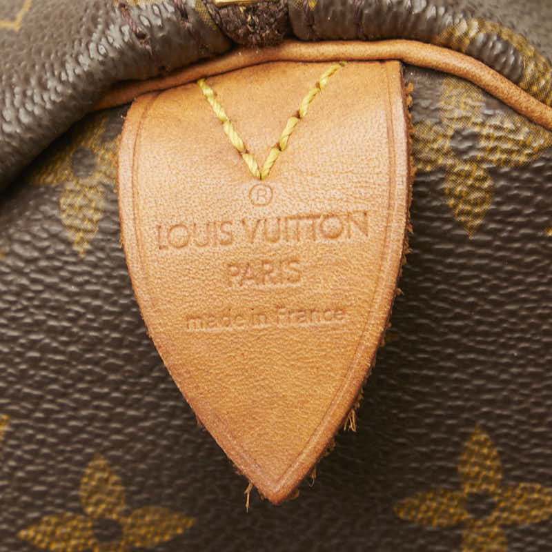 Louis Vuitton Monogram Speedy 30 Handbag M41526 Brown PVC Leather in Good Condition