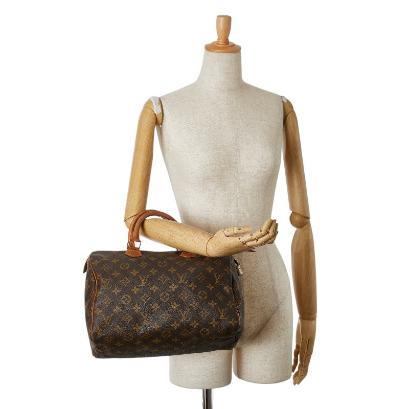 Louis Vuitton Monogram Speedy 30 Handbag M41526 Brown PVC Leather in Good Condition