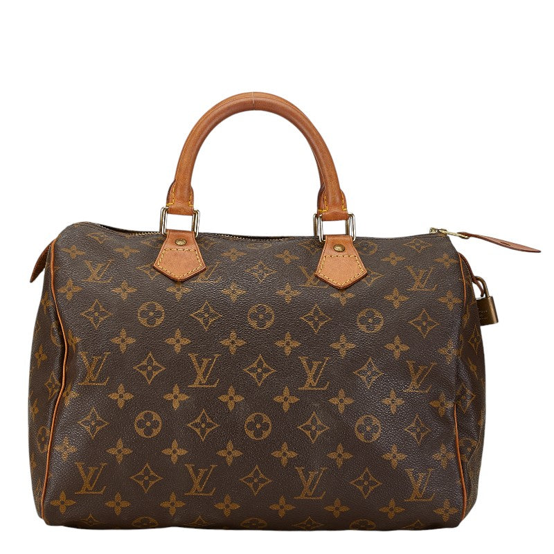 Louis Vuitton Monogram Speedy 30 Handbag M41526 Brown PVC Leather in Good Condition