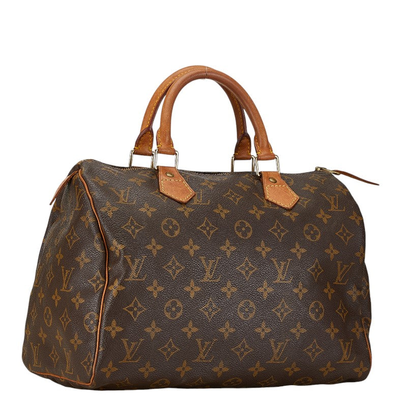 Louis Vuitton Monogram Speedy 30 Handbag M41526 Brown PVC Leather in Good Condition